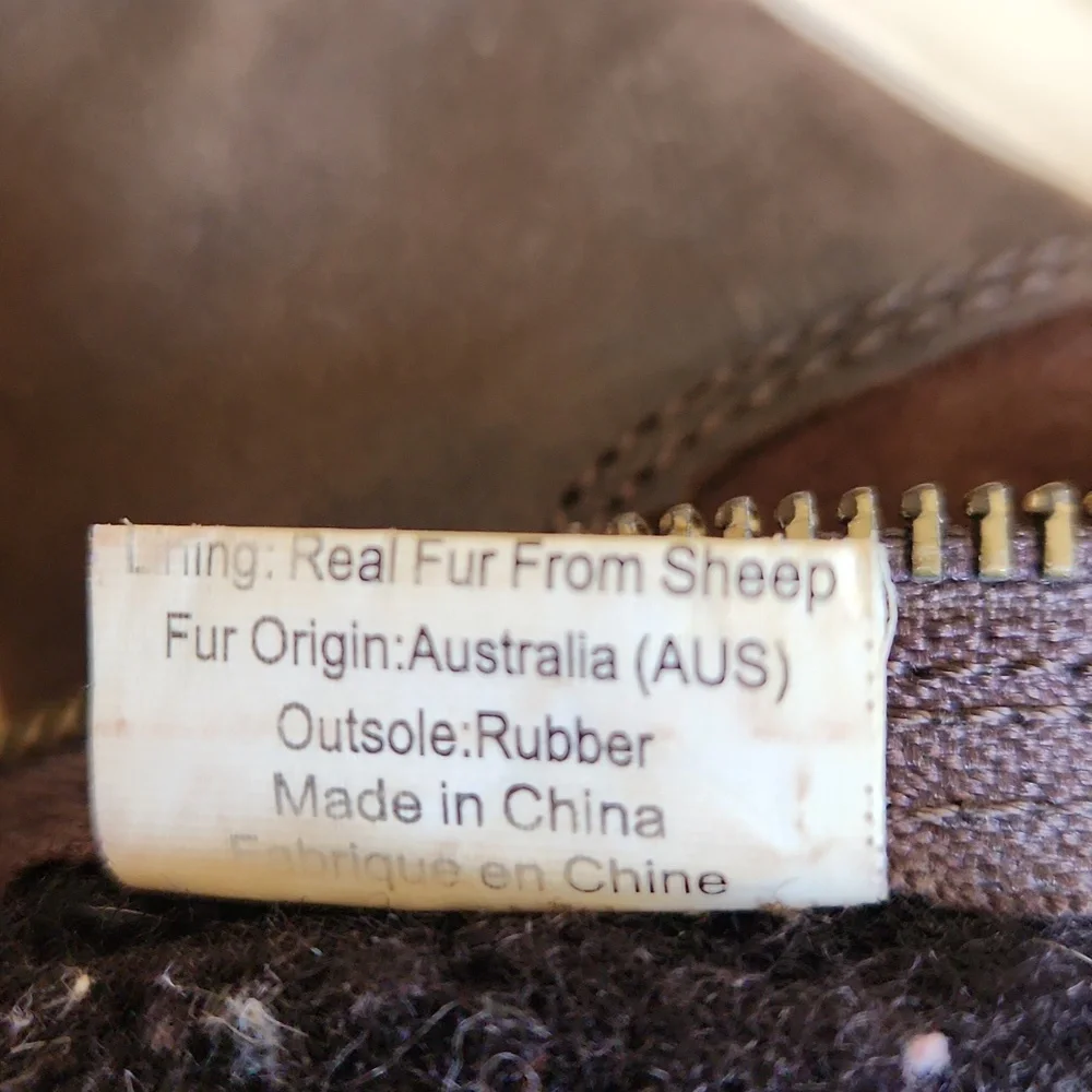 Olukai Pehuea Hulu Sheepskin Brown Leather Bootie Sneaker Size 8.5 - Picture 8 of 8